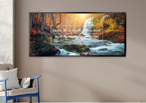 Proverbs 3:5-6 #40 KJV 'Trust in the Lord with all Thine Heart' Christian Scripture Wall Art Canvas