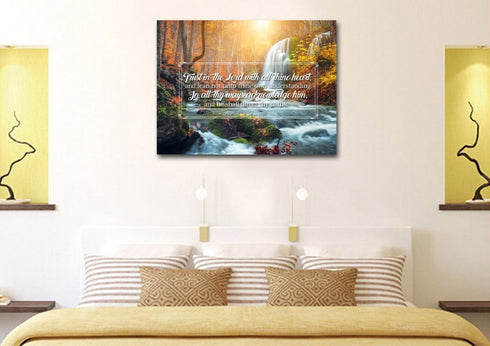 Proverbs 3:5-6 #40 KJV 'Trust in the Lord with all Thine Heart' Christian Scripture Wall Art Canvas