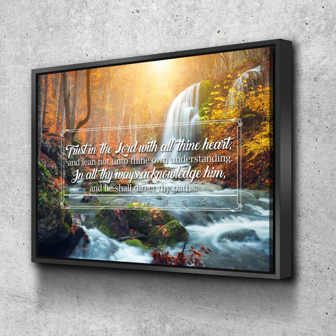 Proverbs 3:5-6 #40 KJV 'Trust in the Lord with all Thine Heart' Christian Scripture Wall Art Canvas