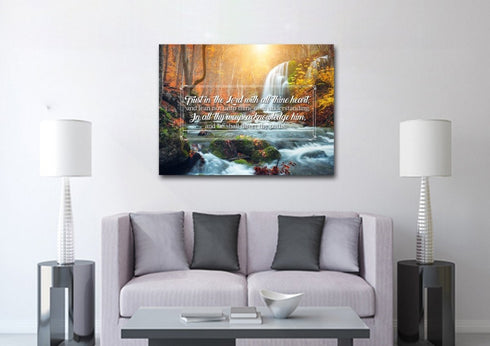 Proverbs 3:5-6 #40 KJV 'Trust in the Lord with all Thine Heart' Christian Scripture Wall Art Canvas