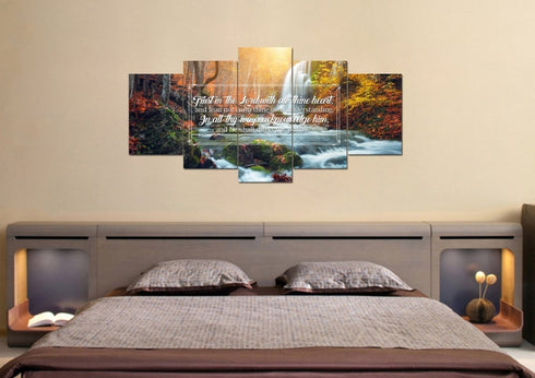 Proverbs 3:5-6 #40 KJV 'Trust in the Lord with all Thine Heart' Christian Scripture Wall Art Canvas