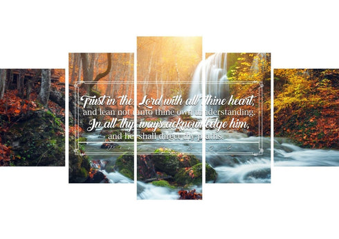 Proverbs 3:5-6 #40 KJV 'Trust in the Lord with all Thine Heart' Christian Scripture Wall Art Canvas