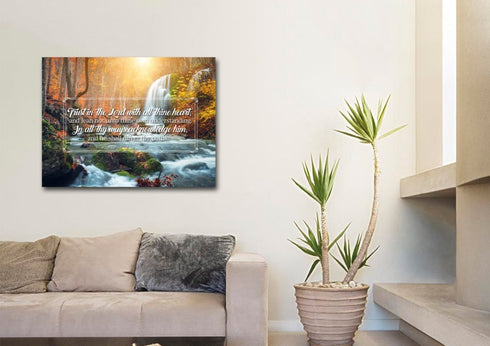 Proverbs 3:5-6 #40 KJV 'Trust in the Lord with all Thine Heart' Christian Scripture Wall Art Canvas