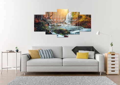 Proverbs 3:5-6 #40 KJV 'Trust in the Lord with all Thine Heart' Christian Scripture Wall Art Canvas