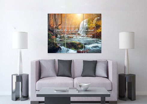 Proverbs 3:5-6 #40 KJV 'Trust in the Lord with all Thine Heart' Christian Scripture Wall Art Canvas