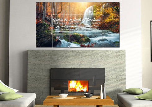 Proverbs 3:5-6 #40 KJV 'Trust in the Lord with all Thine Heart' Christian Scripture Wall Art Canvas