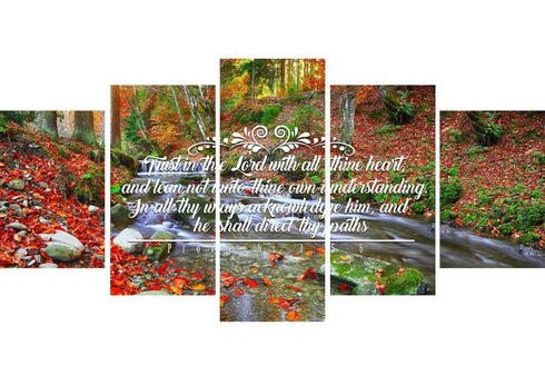 Proverbs 3:5-6 #41 KJV 'Trust in the Lord with all Thine Heart' Christian Scripture Wall Art Canvas