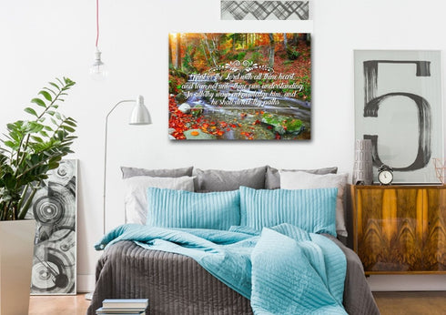Proverbs 3:5-6 #41 KJV 'Trust in the Lord with all Thine Heart' Christian Scripture Wall Art Canvas