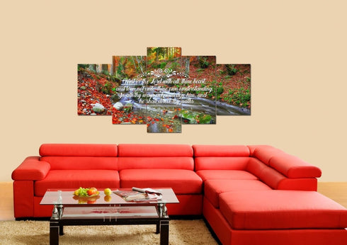 Proverbs 3:5-6 #41 KJV 'Trust in the Lord with all Thine Heart' Christian Scripture Wall Art Canvas