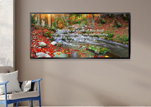 Proverbs 3:5-6 #41 KJV 'Trust in the Lord with all Thine Heart' Christian Scripture Wall Art Canvas