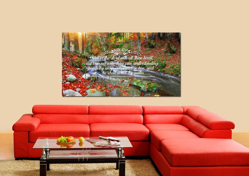 Proverbs 3:5-6 #41 KJV 'Trust in the Lord with all Thine Heart' Christian Scripture Wall Art Canvas