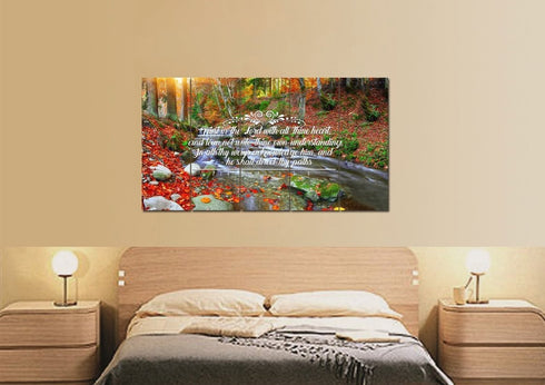 Proverbs 3:5-6 #41 KJV 'Trust in the Lord with all Thine Heart' Christian Scripture Wall Art Canvas
