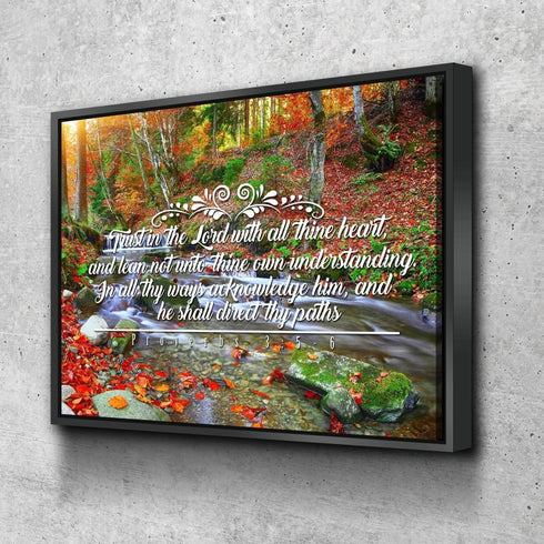 Proverbs 3:5-6 #41 KJV 'Trust in the Lord with all Thine Heart' Christian Scripture Wall Art Canvas