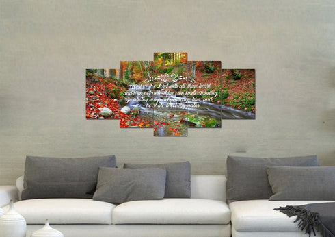 Proverbs 3:5-6 #41 KJV 'Trust in the Lord with all Thine Heart' Christian Scripture Wall Art Canvas