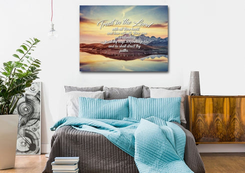 Proverbs 3:5-6 #42 KJV 'Trust in the Lord with all Thine Heart' Christian Scripture Wall Art Canvas