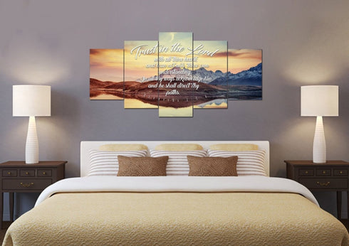Proverbs 3:5-6 #42 KJV 'Trust in the Lord with all Thine Heart' Christian Scripture Wall Art Canvas