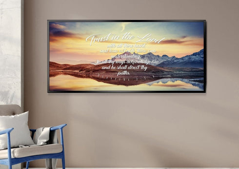 Proverbs 3:5-6 #42 KJV 'Trust in the Lord with all Thine Heart' Christian Scripture Wall Art Canvas