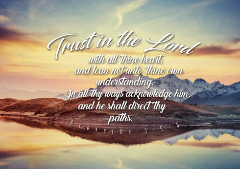 Proverbs 3:5-6 #42 KJV 'Trust in the Lord with all Thine Heart' Christian Scripture Wall Art Canvas
