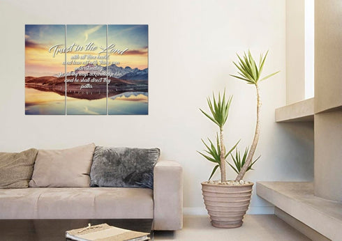 Proverbs 3:5-6 #42 KJV 'Trust in the Lord with all Thine Heart' Christian Scripture Wall Art Canvas