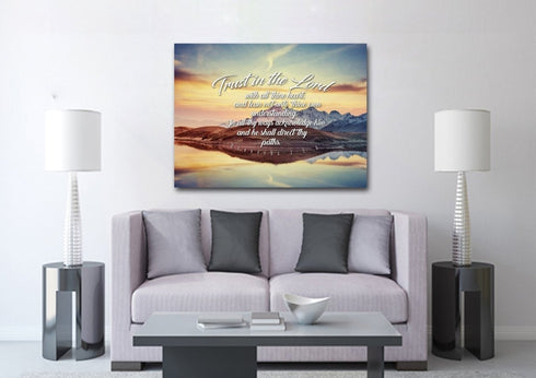 Proverbs 3:5-6 #42 KJV 'Trust in the Lord with all Thine Heart' Christian Scripture Wall Art Canvas