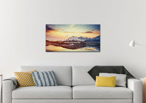 Proverbs 3:5-6 #42 KJV 'Trust in the Lord with all Thine Heart' Christian Scripture Wall Art Canvas