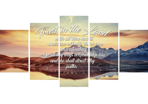 Proverbs 3:5-6 #42 KJV 'Trust in the Lord with all Thine Heart' Christian Scripture Wall Art Canvas