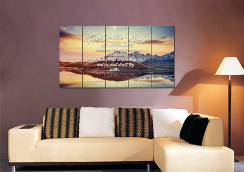 Proverbs 3:5-6 #42 KJV 'Trust in the Lord with all Thine Heart' Christian Scripture Wall Art Canvas