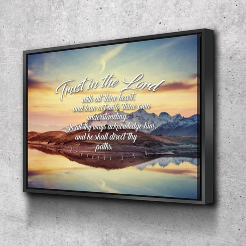 Proverbs 3:5-6 #42 KJV 'Trust in the Lord with all Thine Heart' Christian Scripture Wall Art Canvas