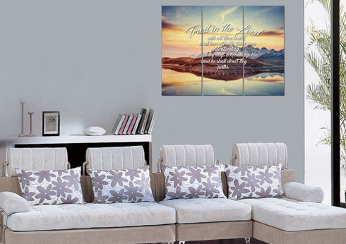 Proverbs 3:5-6 #42 KJV 'Trust in the Lord with all Thine Heart' Christian Scripture Wall Art Canvas