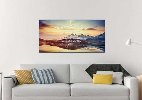 Proverbs 3:5-6 #42 KJV 'Trust in the Lord with all Thine Heart' Christian Scripture Wall Art Canvas