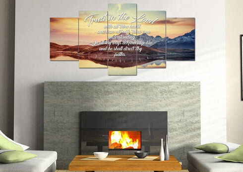Proverbs 3:5-6 #42 KJV 'Trust in the Lord with all Thine Heart' Christian Scripture Wall Art Canvas