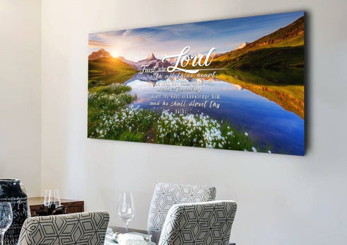 Proverbs 3:5-6 #45 KJV 'Trust in the Lord with all Thine Heart' Christian Scripture Wall Art Canvas