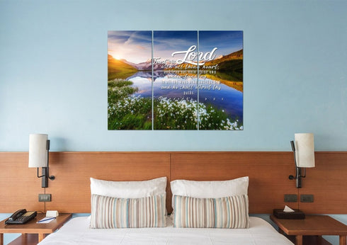 Proverbs 3:5-6 #45 KJV 'Trust in the Lord with all Thine Heart' Christian Scripture Wall Art Canvas