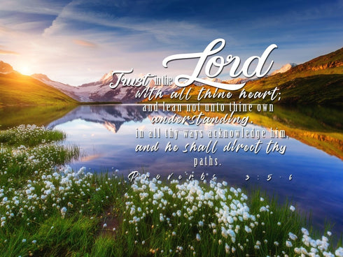 Proverbs 3:5-6 #45 KJV 'Trust in the Lord with all Thine Heart' Christian Scripture Wall Art Canvas