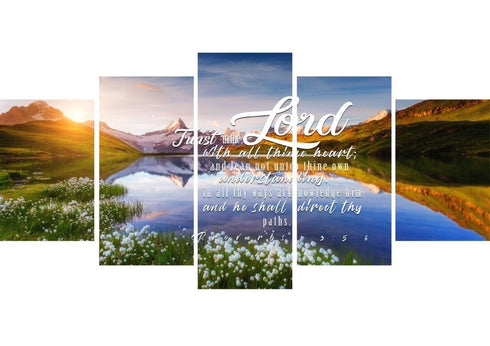 Proverbs 3:5-6 #45 KJV 'Trust in the Lord with all Thine Heart' Christian Scripture Wall Art Canvas