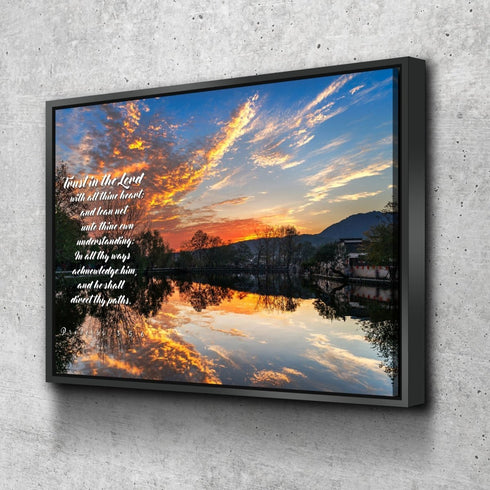 Proverbs 3:5-6 #47 KJV 'Trust in the Lord with all Thine Heart' Christian Scripture Wall Art Canvas
