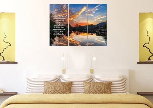 Proverbs 3:5-6 #47 KJV 'Trust in the Lord with all Thine Heart' Christian Scripture Wall Art Canvas