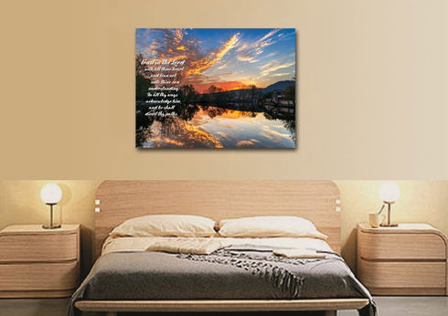 Proverbs 3:5-6 #47 KJV 'Trust in the Lord with all Thine Heart' Christian Scripture Wall Art Canvas