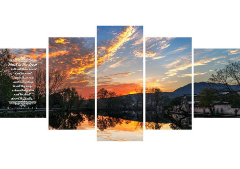 Proverbs 3:5-6 #47 KJV 'Trust in the Lord with all Thine Heart' Christian Scripture Wall Art Canvas