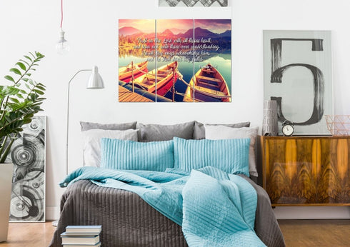 Proverbs 3:5-6 #5 KJV 'Trust in the Lord' Christian Scripture Wall Art Canvas