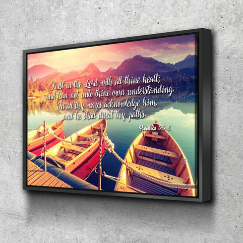 Proverbs 3:5-6 #5 KJV 'Trust in the Lord' Christian Scripture Wall Art Canvas