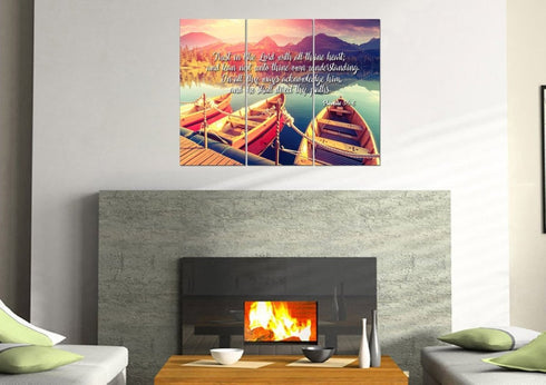 Proverbs 3:5-6 #5 KJV 'Trust in the Lord' Christian Scripture Wall Art Canvas