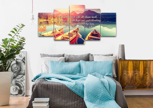 Proverbs 3:5-6 #5 KJV 'Trust in the Lord' Christian Scripture Wall Art Canvas