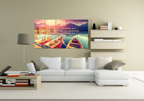 Proverbs 3:5-6 #5 KJV 'Trust in the Lord' Christian Scripture Wall Art Canvas