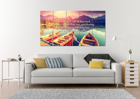 Proverbs 3:5-6 #5 KJV 'Trust in the Lord' Christian Scripture Wall Art Canvas