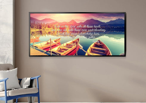 Proverbs 3:5-6 #5 KJV 'Trust in the Lord' Christian Scripture Wall Art Canvas