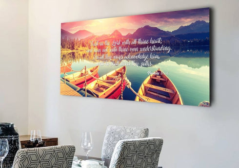 Proverbs 3:5-6 #5 NIV Trust in the Lord Christian Scripture Wall Art Canvas