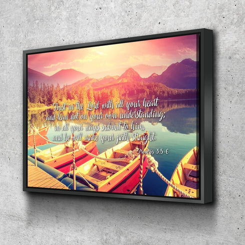 Proverbs 3:5-6 #5 NIV Trust in the Lord Christian Scripture Wall Art Canvas
