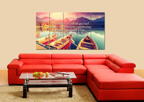 Proverbs 3:5-6 #5 NIV Trust in the Lord Christian Scripture Wall Art Canvas