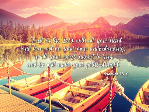 Proverbs 3:5-6 #5 NIV Trust in the Lord Christian Scripture Wall Art Canvas